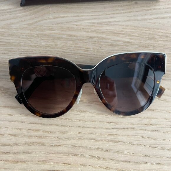 Fendi FF 0360/G/S Dark Havana Tortoise Cat Eye Sunglasses - Picture 4 of 15
